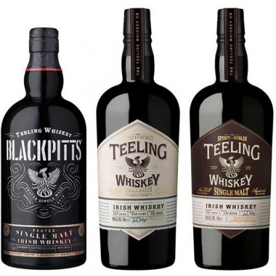 Teeling Small Batch 46,0% 0,7 l a Teeling Single Malt 46,0% 0,7 l a Teeling Blackpitts Peated Single Malt 46,0% 0,7 l (set)