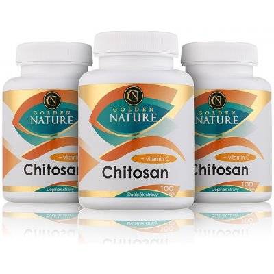 Golden Nature Chitosan + Vitamin C 300 kapslí 2+1 – Hledejceny.cz