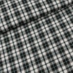 Flanel tkaný / barchet, oboustranný 13, černo-smetanovo-zelené káro, š.150cm (látka v metráži) – Zboží Dáma