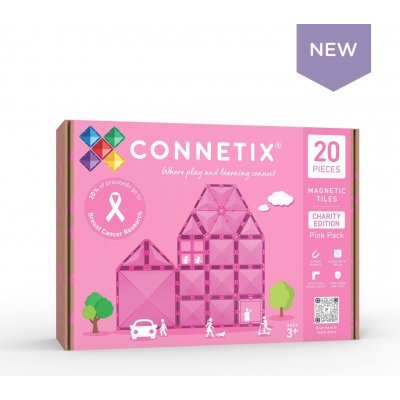 Connetix Tiles Charity pack růžová (20 ks) – Zboží Živě