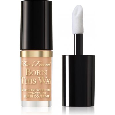 Too Faced Born This Way Super Coverage Multi-Use Concealer Travel Size dlouhotrvající korektor pro plné krytí Light Beige 2 ml – Zboží Dáma