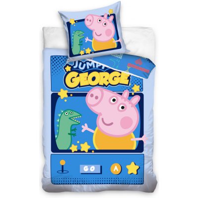 Tiptrade bavlna povlečení Prasátko Peppa George Jumping Game 140x200 70x90 – Zbozi.Blesk.cz