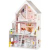 Eco Toys Dřevěný domeček pro panenky XXL Růžová rezidence