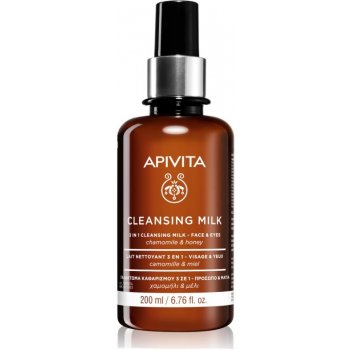 Apivita cleansing Chamomile & Honey čistící mléko 3 v 1 na obličej a oči Dermatologically and Ophthamologically Tested 200 ml