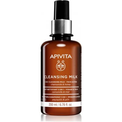 Apivita Cleansing Chamomile & Honey čistící mléko 3 v 1 na obličej a oči Dermatologically and Ophthamologically Tested 200 ml – Zboží Mobilmania