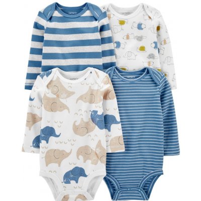 CARTER'S Body dlouhý rukáv Blue Animals chlapec 4ks – Zboží Dáma