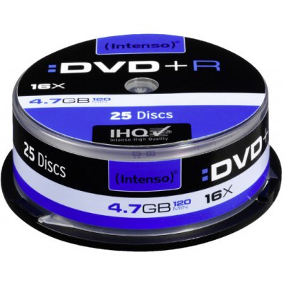 Intenso DVD+R 4,7GB 16x, cakebox, 25ks (4111154)