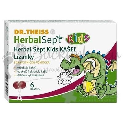 Naturprodukt Dr.Theiss HerbalSept Kids KAŠEL Lízátka 6 ks