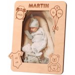 ČistéDřevo Dřevěný fotorámeček se jménem k narození dítěte 10 x 15 cm – Zboží Živě
