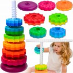 KIK Duhová věž s pyramidou a spirálou na stohování – Zboží Mobilmania