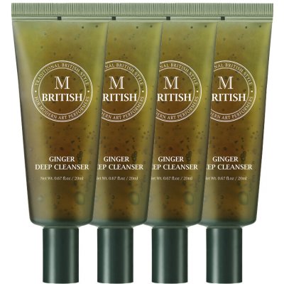 BRITISH M GINGER DEEP CLEANSER Hloubkově čisticí peelingový gel pro zdravou a vyváženou pokožku hlavy 20 ml × 4 ks – Hledejceny.cz