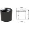 Vnější krytka PVC ø 18 x 18 mm, otvor 15 x 15 mm, černá
