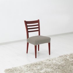 Forbyt Napínací potah na sedák židle Denia světle šedá 2 ks 45 x 45 cm