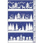 Anděl Přerov Okenní fólie zimní zvířata les a hory s glitry 60 x 22,5 cm – Hledejceny.cz