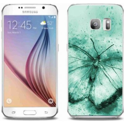 Pouzdro mmCase Gelové Samsung Galaxy S6 Edge - zelený motýl – Zboží Mobilmania