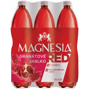 Magnesia Red Granátové jablko jemně perlivá ochucená minerální voda 6 x 1500 ml