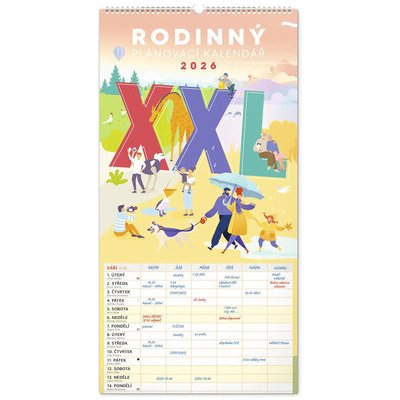 Nástěnný Rodinný plánovací kalendář XXL 2026 – Zboží Dáma