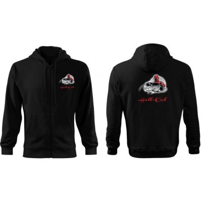 Hell-Cat dámská s kapucí a zipem černá – Zboží Mobilmania