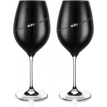 Diamante Silhouette black sklenice na víno 2 x 470 ml