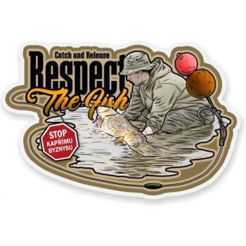 4 AnglersDesing samolepka Catch and Release Respect The Fish CZ