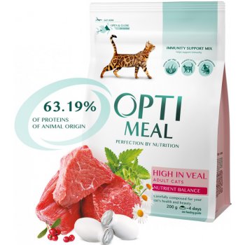 Optimeal For adult cats high in veal 0,2 kg