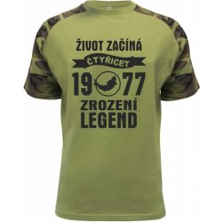 TUKAN AGENCY Pánské tričko ZROZENÍ LEGEND 40 let rybář Zelená/military  pánské tričko - Nejlepší Ceny.cz