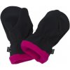 Dětské rukavice Rukavice softshell černé s růžovou fleecovou podšívkou