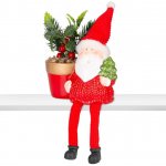 MagicHome MagicHome Vianoce Dekorace Vánoce Santa s květináčem terakota 12,6x9,3x24 cm – Hledejceny.cz