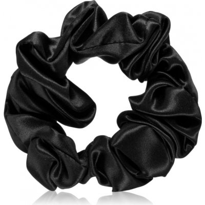 Crystallove Silk Scrunchie hedvábná gumička do vlasů Black 1 ks – Zboží Mobilmania