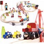 Derrson dřevěná vláčkodráha autodráha 70 ks – Zboží Dáma