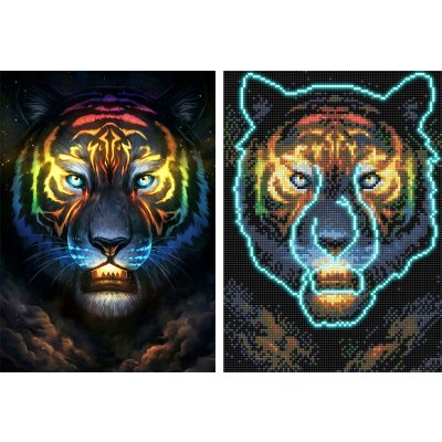 Norimpex Svítící Diamantové malování Tygr 30 x 40 cm – Hledejceny.cz