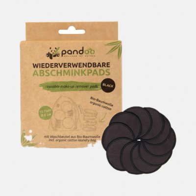 Pandoo pratelné odličovací tamponky z bio bavlny 10ks černé – Zboží Dáma