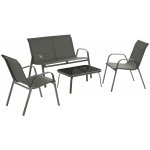 tectake 406165 sedací souprava nora pro 4 osoby, textilní tkanina - antracit – Zboží Dáma