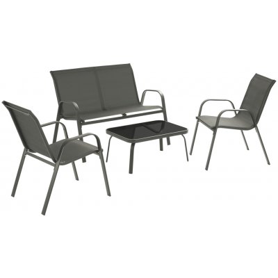 tectake 406165 sedací souprava nora pro 4 osoby, textilní tkanina - antracit – Zboží Dáma