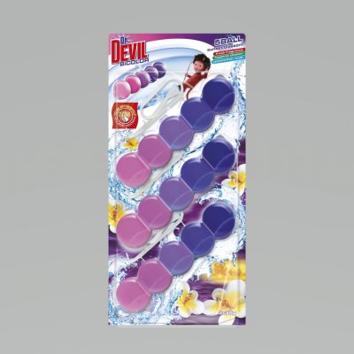 Dr.DEVIL BiCOLOR WC 5Ball závěs do WC SUNSET BLOSSOM 3 x 35 g – Zboží Mobilmania