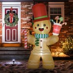 HOMCOM Nafukovací perníkový mužíček 2,35 m s LED světly | oranžový – Hledejceny.cz