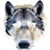 Karnevalový kostým Maska zvíře látková 17x20 cm Vlk