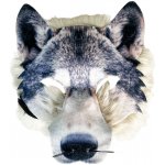 Maska zvíře látková 17x20 cm Vlk