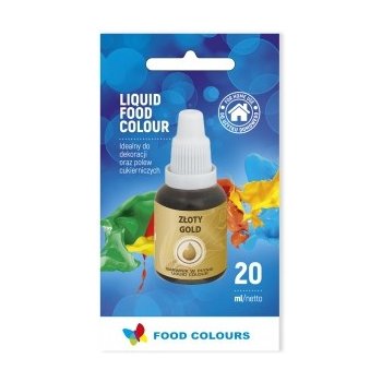 Airbrush perleťová barva tekutá Food Colours Gold Zlatá, 20ml