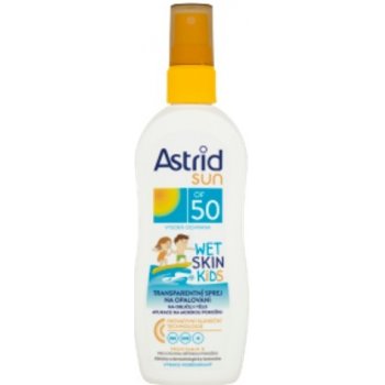 Astrid Sun Wet Skin dětský transparentní spray na opalování SPF50 150 ml