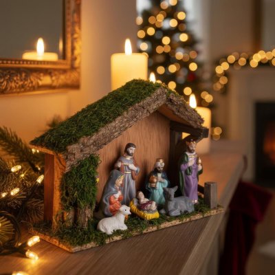 Haushalt international Dřevěný Betlém s 8 figurkami – Sleviste.cz