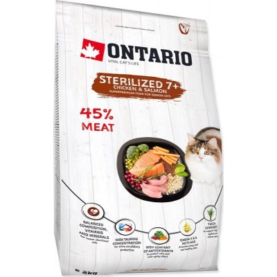 Ontario Cat Fresh Meat Sterilized 7 + Chicken & Salmon 2 kg