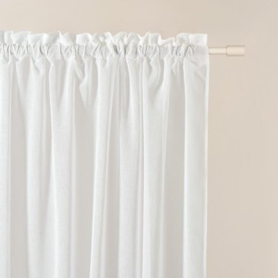 Záclona SENSIA na francouzské okno v bílé barvě s řasící páskou biela Šírka 300 cm | Dĺžka 250 cm