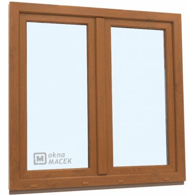 KNIPPING Plastové okno - 70 AD, 1200x1200 mm, O+OS klapačka, zlatý dub Barva, imitace: zlatý dub/bílá (jednostranně) – Hledejceny.cz