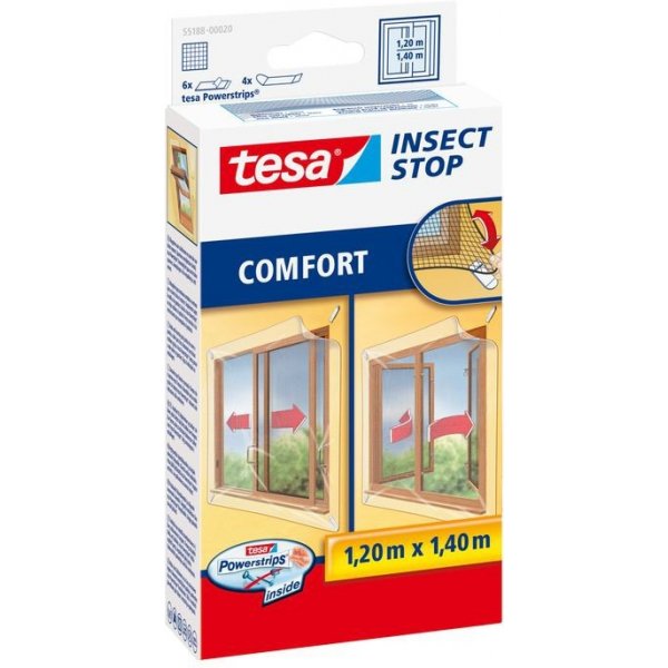 Pletivo síť TESA Síť proti hmyzu na posuvná okna COMFORT, bílá, 1,2m x 1,4m