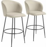 Tectake 405852 luana samet krémová / černá 2 ks – Zboží Dáma