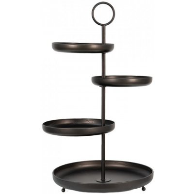 clayre eff Kovový etažér 4 VRSTVY 46*41*75 CM ČERNý kovový – Zboží Dáma