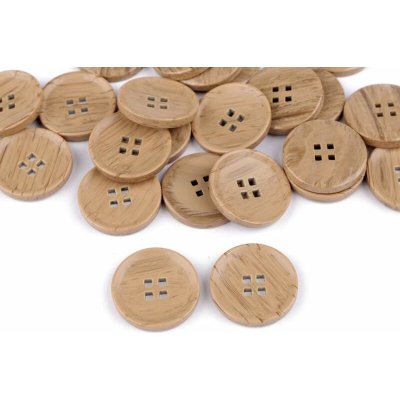 Knoflík imitace dřeva 25mm béžový – Sleviste.cz