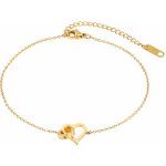 Šperky Eshop Řetízek na nohu nebo ruku z oceli 316L kontura srdce a kroužek s nápisem kulatý zirkon Z09.05 – Hledejceny.cz