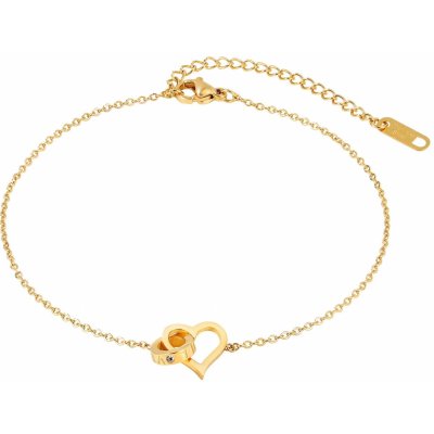 Šperky Eshop Řetízek na nohu nebo ruku z oceli 316L kontura srdce a kroužek s nápisem kulatý zirkon Z09.05 – Hledejceny.cz